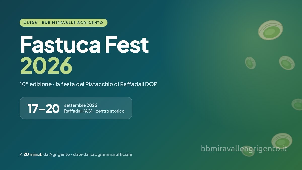 Fastuca Fest 2026 a Raffadali: date, programma e come arrivarci da Agrigento 1 Fastuca Fest 2026 a Raffadali: date, programma e come arrivarci da Agrigento